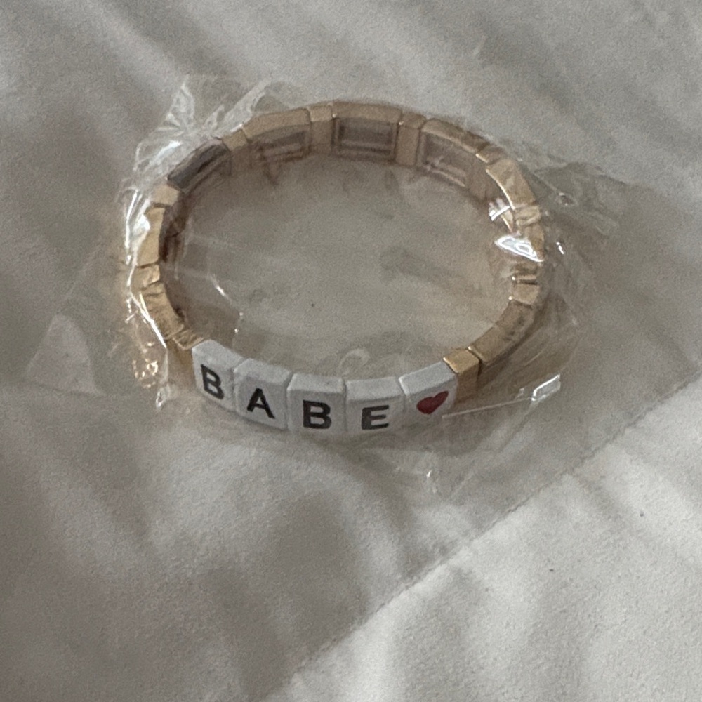 Gold and White 'Babe' Bracelet